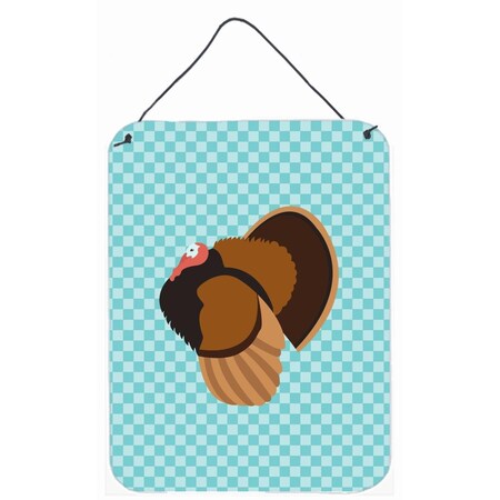 Carolines Treasures Bronze Turkey Blue Check Wall or Door Hanging Prints BB8160DS1216
